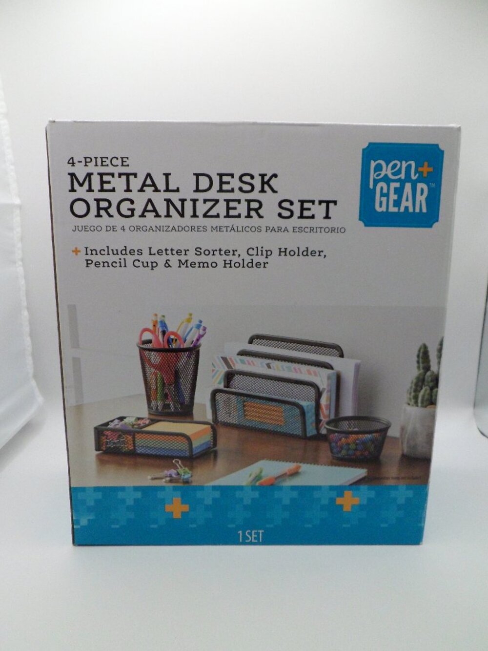 Pen & Gear 4pc Metal Desk Organizer Set